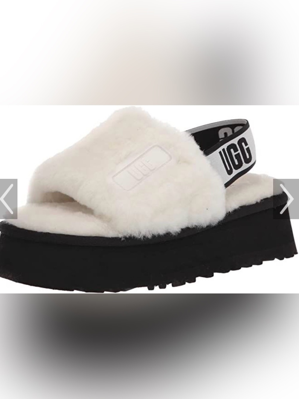 UGG Disco Slide Sandal Slipper In Black/Cream Size 7